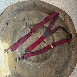 Pelican burgundy red men's suspenders braces adjustable preppy academic ivy twee